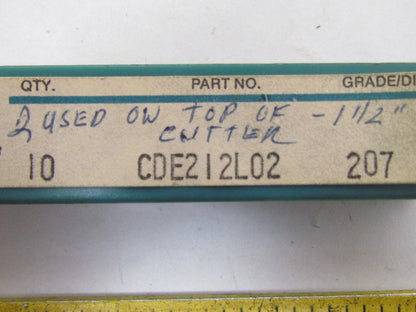 Ingersoll CDE212L02 207 Carbide Insert Grade 207 Box of 9pcs