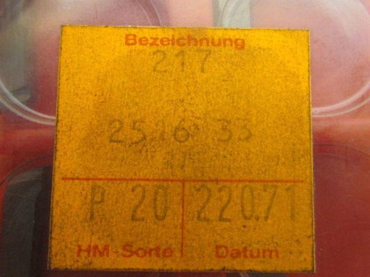Horn 217.2516.33 P20 220.71 Carbide Insert P20 217 Box of 10