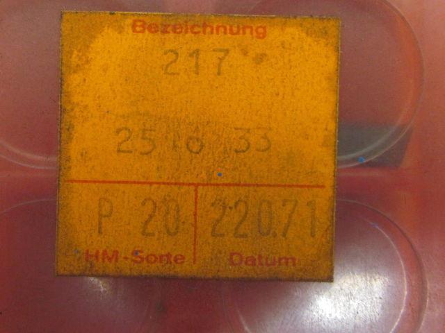 Horn 217.2516.33 P20 220.71 Carbide Insert P20 217 Box of 8pcs