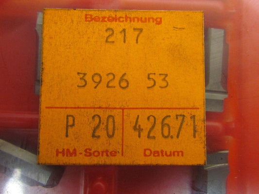 Horn 217.3926.53 P20 426.71 Carbide Grooving Insert P20 Box of 10