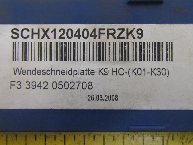 H.Bilz SCHX120404FRZK9 K9 HC-K01-K30 Carbide Insert K9 Box of 10pcs