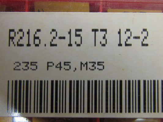Sandvik Coromant R216.2-15 T3 12-2 Carbide Insert Grade 235 Box of 10pcs
