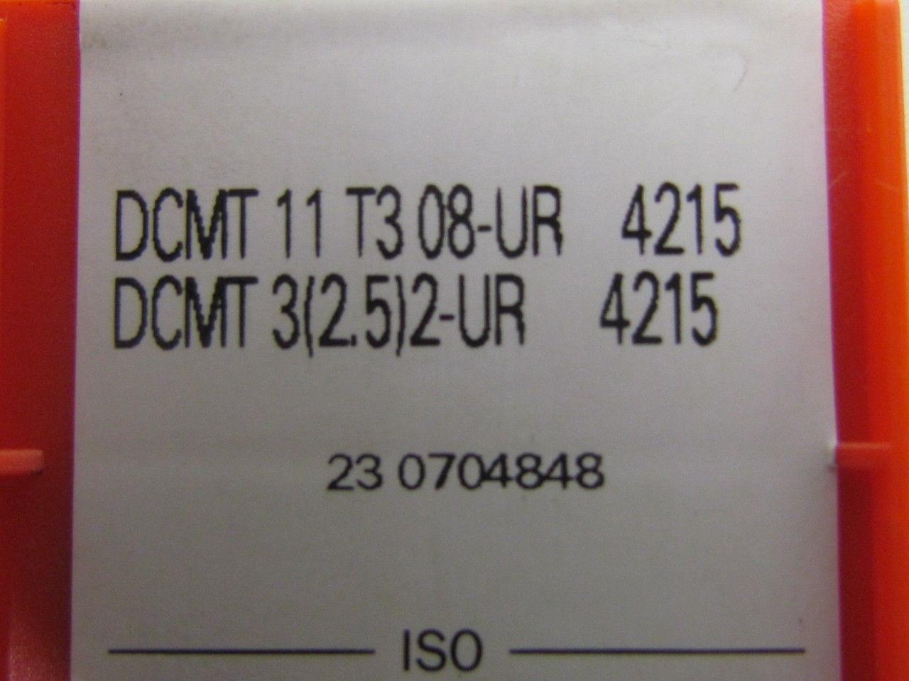 Sandvik DCMT 11 T3 08-UR 4215 DCMT 3 2.5 2-UR Carbide Insert Grade 4215 Box of 8