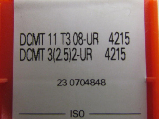 Sandvik DCMT 11 T3 08-UR 4215 DCMT 3 2.5 2-UR Carbide Insert Grade 4215 Box of 8