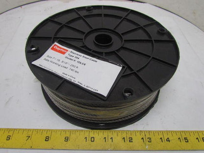 Dayton 1DLC6 Stainless Steel Cable 3/16" Dia 250' Roll Type 304 740Lb Capacity
