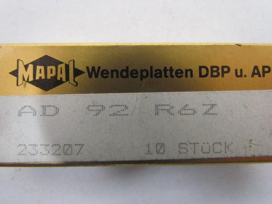 Mapal AD 92 R6Z 233207 Tooling Insert Box of 10pcs