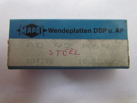 Mapal AD 92 R6N Tooling Insert Box of 10pcs