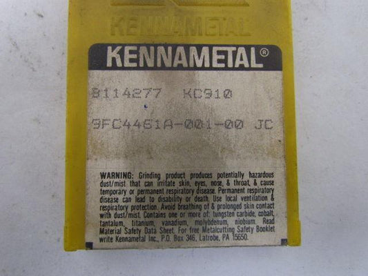 Kennametal B114277 9FC4461A-001-00 JC Carbide Insert Grade KC910 Box of 8pcs