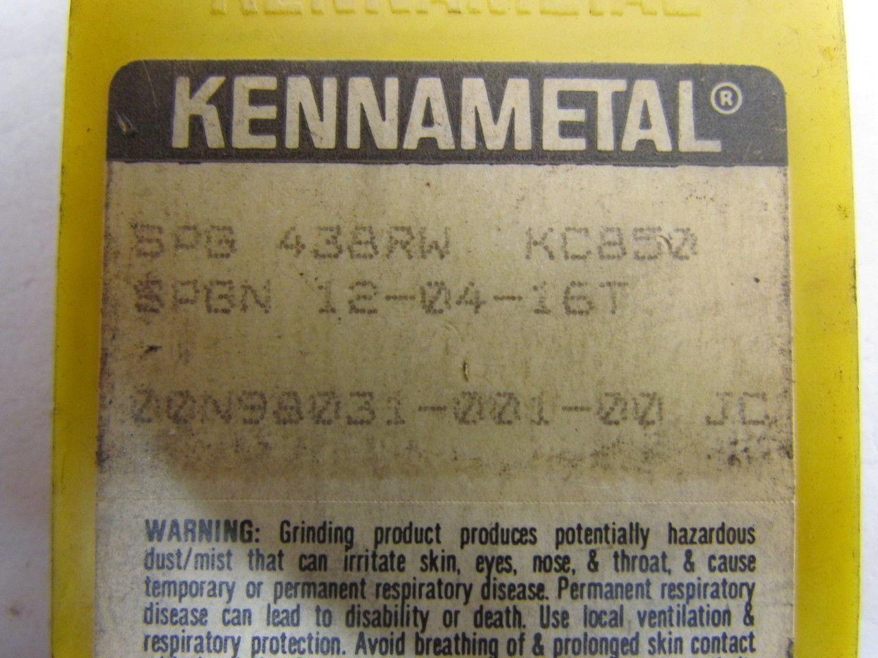 Kennametal SPG438RW KC850 SPGN 12-04-16T Carbide Insert Grade KC850 Lot of 13pcs