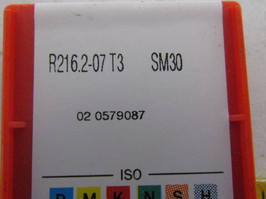 Sandvik Coromant R216.2-07 T3 SM30 Carbide Insert Grade SM30 Box of 10pcs