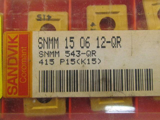Sandvik SNMM 15 06 12-QR SNMM 543-QR Carbide Insert Grade 415 Box of 8pcs P15