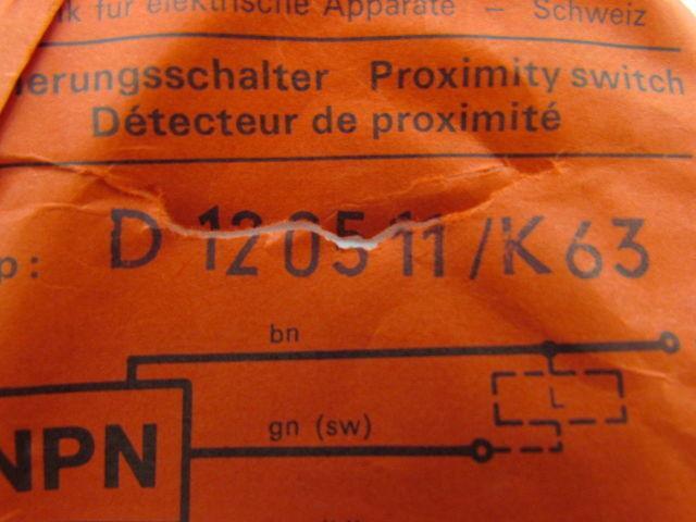 Baumer Type D120511/K63 CH500 Field Plate Sensor 8-30VDC 0.5mm Sensing Distance