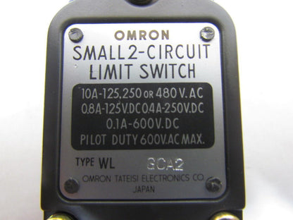 Omron Type WL GCA2 Limit Switch w/Roller Lever Arm 10A 125/250/480VAC 2-Circuit
