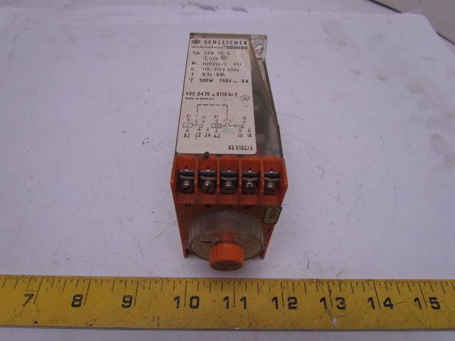 Schleicher Mikrolais SZB 52-S On-Delay Timer Relay 3Sec-60Hrs 110-115V