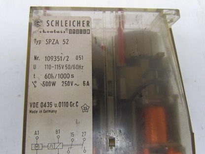 Schleicher SPZA 52 Repeat Cycle Timer 60Hrs/1000Sec Single Voltage 110-115V