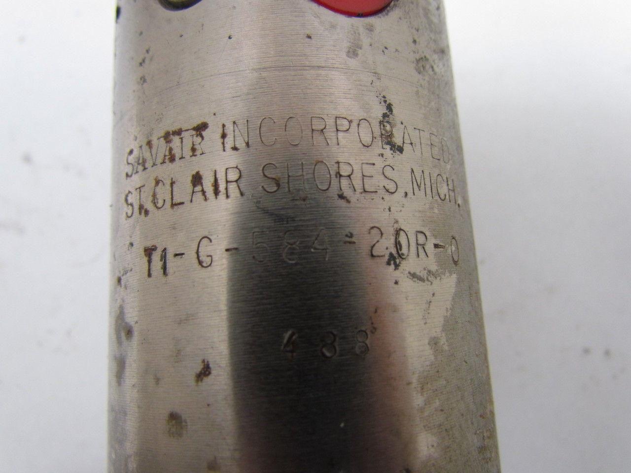 Savair T1-G-584-20R-0 Pneumatic Air Cylinder Trunnion Mount 1/4" NPT Ports Steel