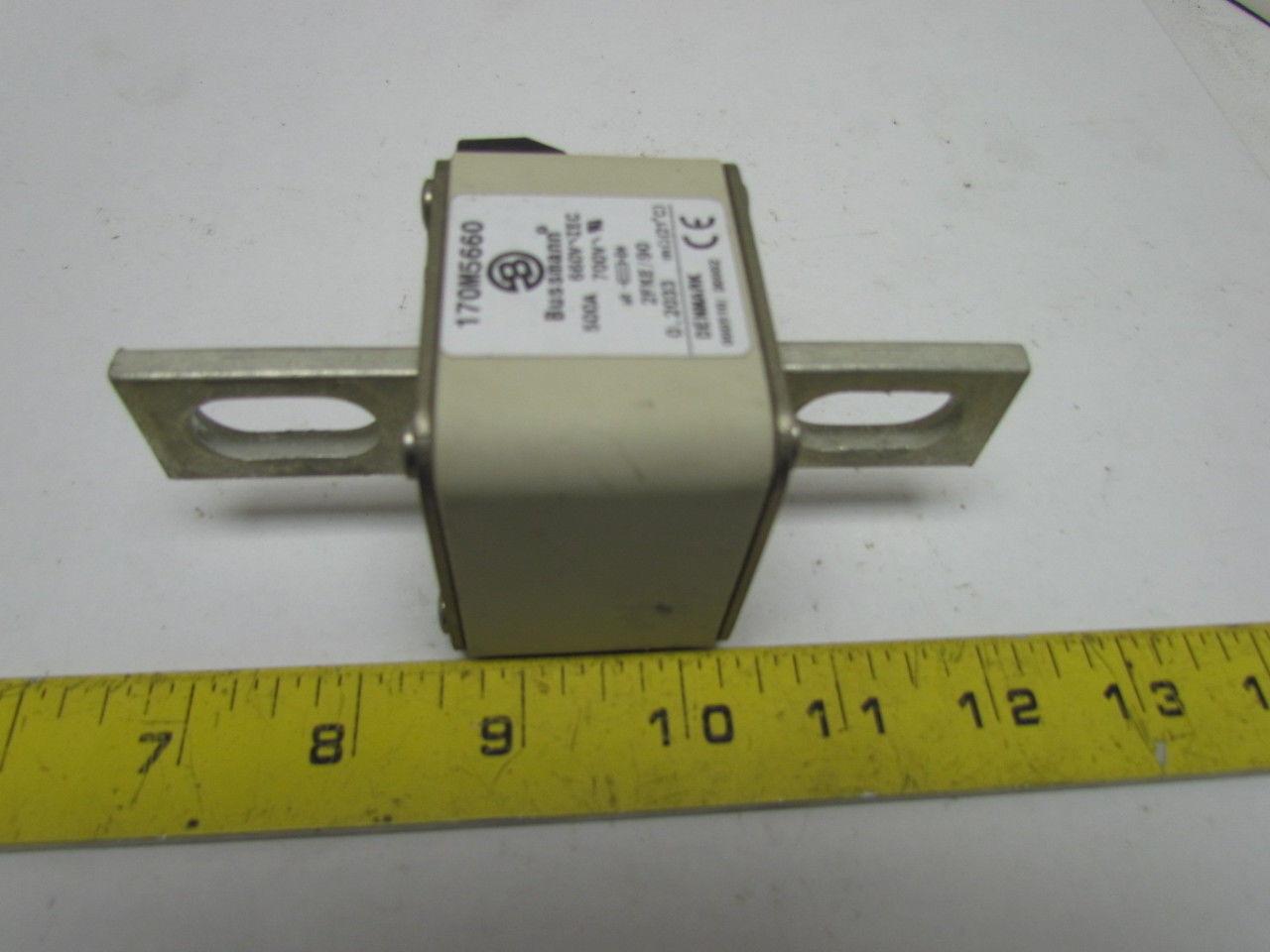 Bussmann 170M5660 500 Amp 660 Volt IEC Square Body Blade Fuse