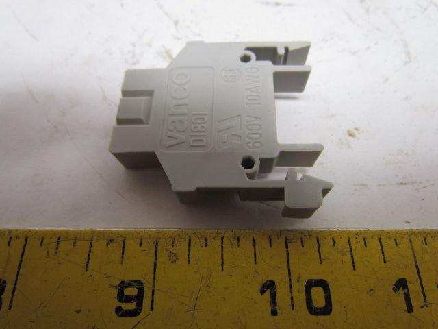 Vanco D1801 600V 10AWG Terminal Blocks End Caps Clamps Fits 35mm DIN Rail 334pcs