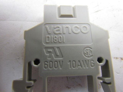 Vanco D1801 600V 10AWG Terminal Blocks End Caps Clamps Fits 35mm DIN Rail 334pcs
