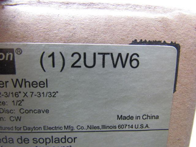 2UTW6 Direct Drive Double Inlet Forward Curve Concave Fan Blower Wheel 12-3/16"