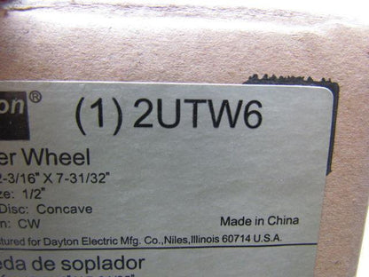 2UTW6 Direct Drive Double Inlet Forward Curve Concave Fan Blower Wheel 12-3/16"