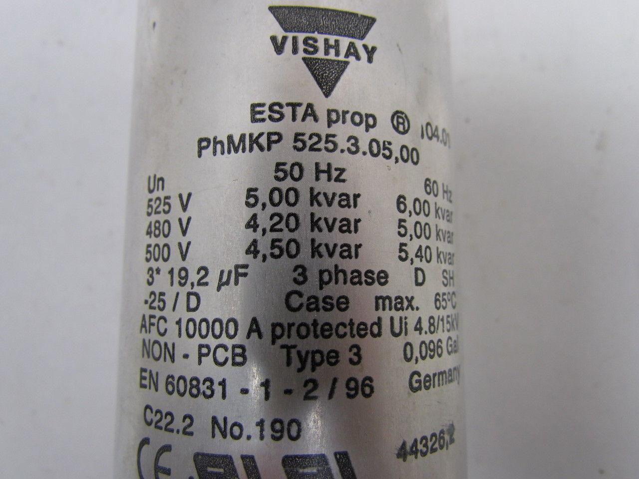 VISHAY PhMKP ESTAProp 525.3.05,00 Low Voltage Capacitor 480-500-525V 3x19.2uF