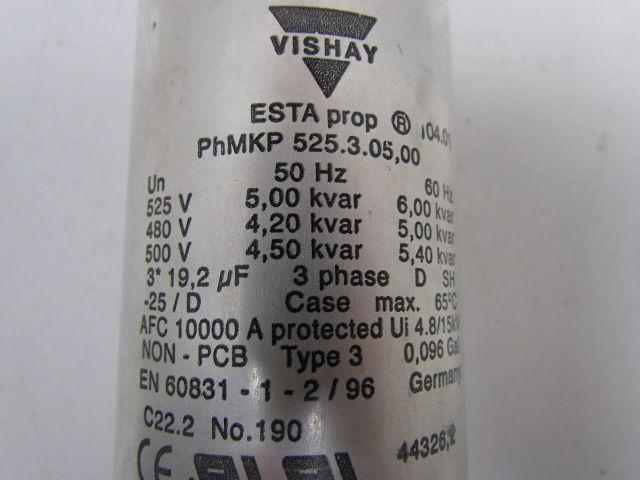 VISHAY PhMKP ESTAProp 525.3.05,00 Low Voltage Capacitor 480-500-525V 3x19.2uF