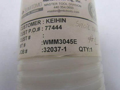 WMM3045E Master Tool Indexable End Mill Cutter 1-1/4"x2-3/8" Shank 4-3/4" OAL