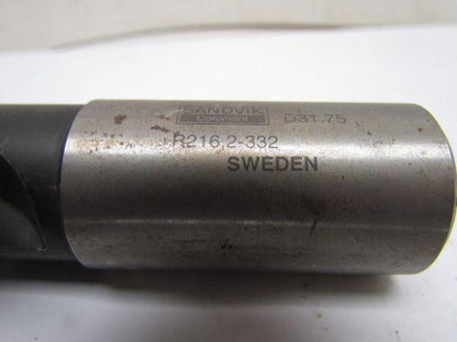 Sandvik Coromant R216.2-332 Indexable End Mill Cutter 32mm 1.25"Dia 2-Insert NEW
