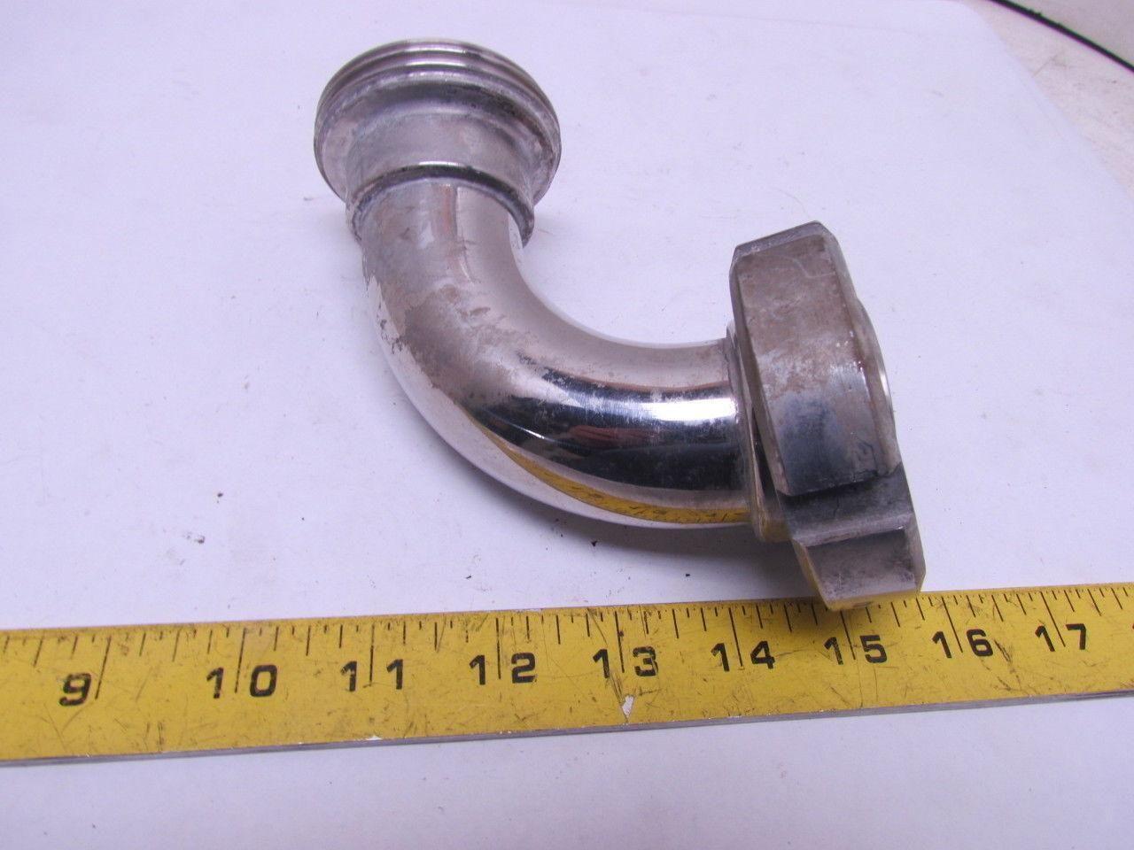1-1/2" Stainless Steel 90 Deg Elbow Threaded Bevel Seat x Plain Bevel w/Nut