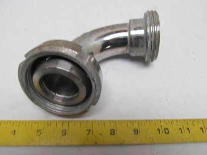 1-1/2" Stainless Steel 90 Deg Elbow Threaded Bevel Seat x Plain Bevel w/Nut