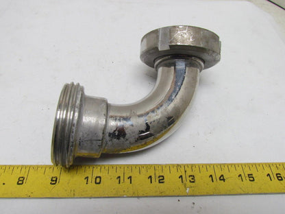1-1/2" Stainless Steel 90 Deg Elbow Threaded Bevel Seat x Plain Bevel w/Nut