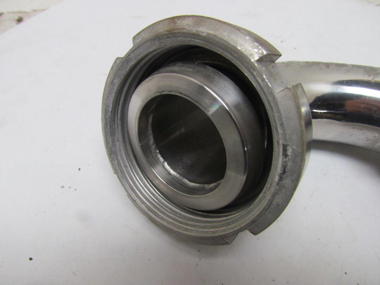 1-1/2" Stainless Steel 90 Deg Elbow Threaded Bevel Seat x Plain Bevel w/Nut