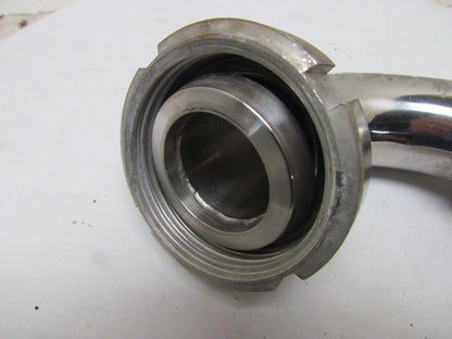 1-1/2" Stainless Steel 90 Deg Elbow Threaded Bevel Seat x Plain Bevel w/Nut