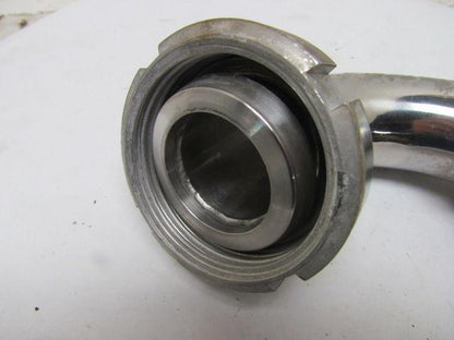 1-1/2" Stainless Steel 90 Deg Elbow Threaded Bevel Seat x Plain Bevel w/Nut