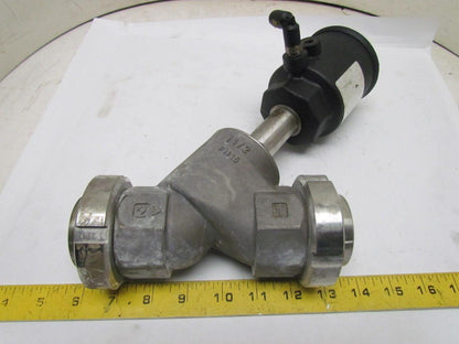 1-1/2"Angle Body Valve Bevel Seat Nut Galvanized/Stainless Piston Valve 2Way