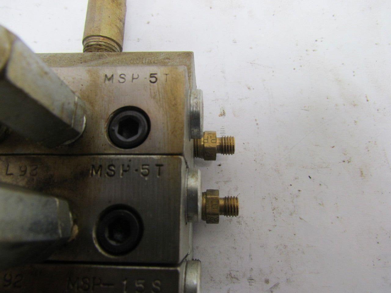 Lubriquip Graco MSP-5T MSP-15S 3Section Modular Divider Valve Block w/Indicators