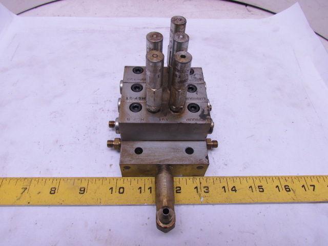 Lubriquip Graco MSP-5T MSP-15S 3Section Modular Divider Valve Block w/Indicators