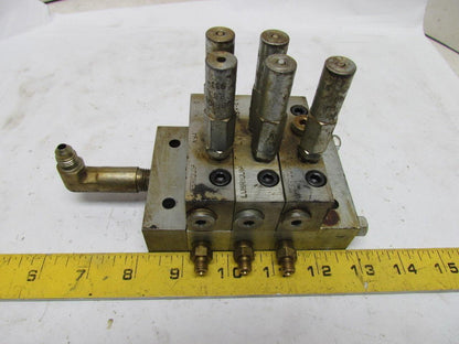 Lubriquip Graco MSP-5T MSP-15S 3Section Modular Divider Valve Block w/Indicators