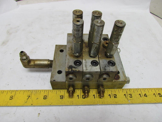 Lubriquip Graco MSP-5T MSP-15S 3Section Modular Divider Valve Block w/Indicators