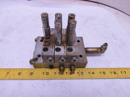 Lubriquip Graco MSP-5T MSP-15S 3Section Modular Divider Valve Block w/Indicators