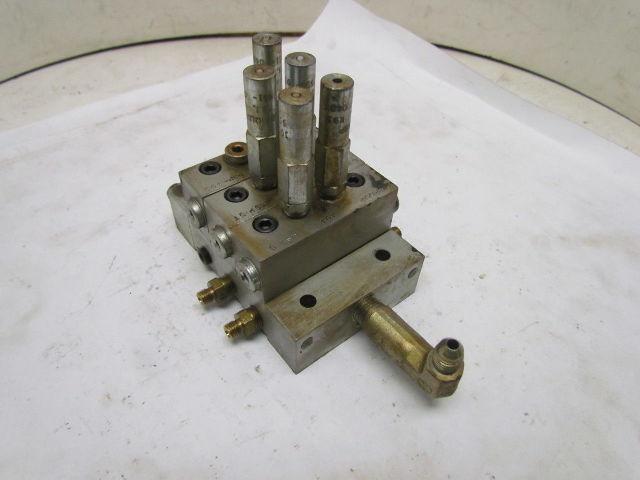 Lubriquip Graco MSP-5T MSP-15S 3Section Modular Divider Valve Block w/Indicators