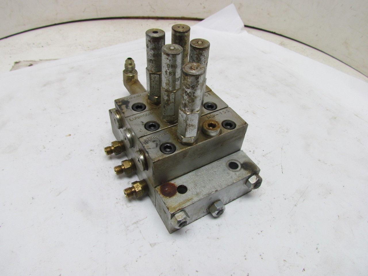 Lubriquip Graco MSP-5T MSP-15S 3Section Modular Divider Valve Block w/Indicators
