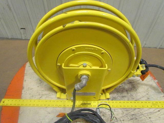 Aero-Motive Retractable Electric Cable Reel 45' 110V 12/3 Cord 20Amp 3-Ring 600V
