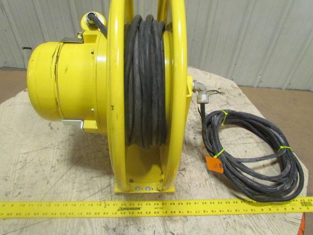 Aero-Motive Retractable Electric Cable Reel 45' 110V 12/3 Cord 20Amp 3-Ring 600V