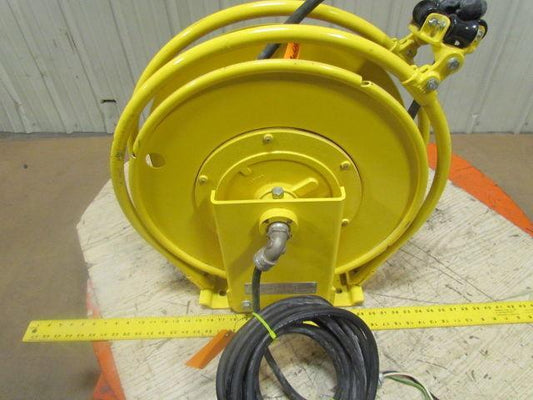 Aero-Motive Retractable Electric 12/3 Cable Reel 30' 110V Cord 20Amp 600V 3-Ring