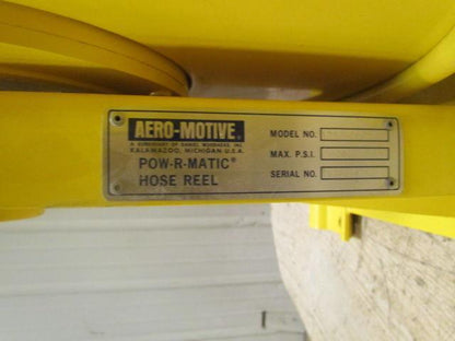Aero-Motive Pow-R-Matic Spring Return Hose Reel 1/2"ID 70' HeavyDuty Steel Frame