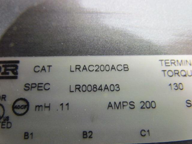 Baldor LRAC200ACB 3-Phase Line Reactor 150Hp 460V 200 Amp 0.11mH 130 Lb-IN 600V