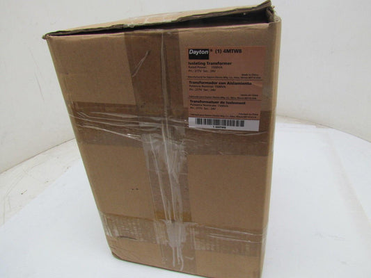 Dayton 4mtw8 Isolating transformer Rated Power 1500VA in 277V out 24V