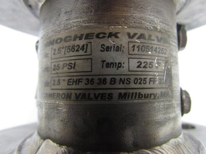 Technocheck 2.5" EHF 36 36 B NS 025 2-1/2" Stainless Steel Dual Disk Check Valve